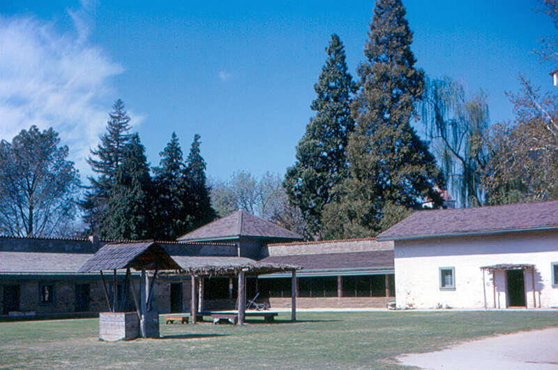 Sutter's Fort, in Sacramento, was the center of the first settlement by whites in the Central Valley of California.  It was begun by John Sutter in 1837.  The main building was constructed in 1841-1845.  Gold was discovered on Sutter's property in
