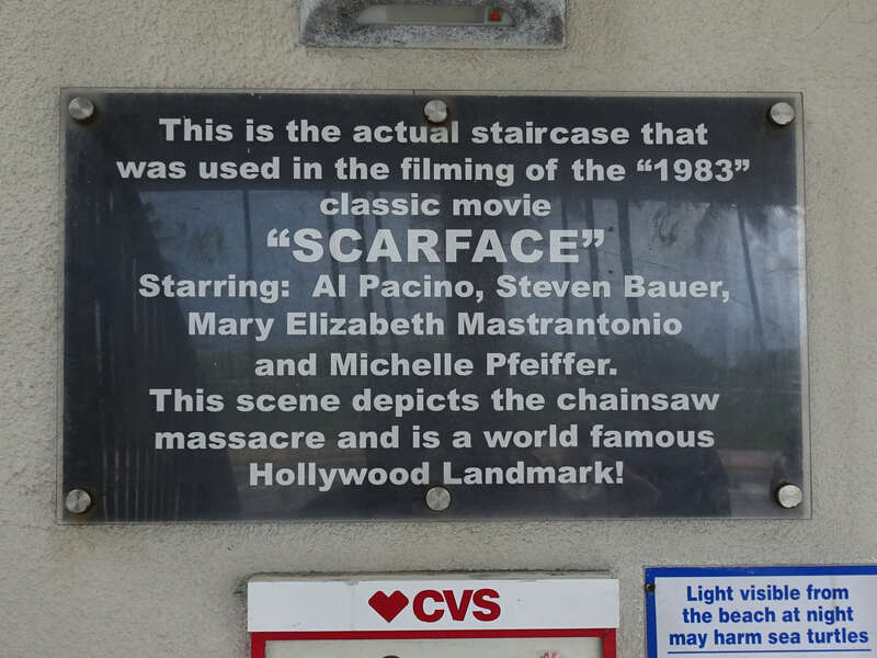 Scarface Steps plaque 728 Ocean Drive Miami Beach FL