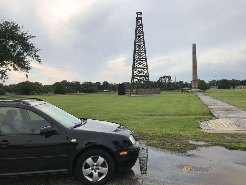 VW Jetta wagon leaking oil at spindletop museum