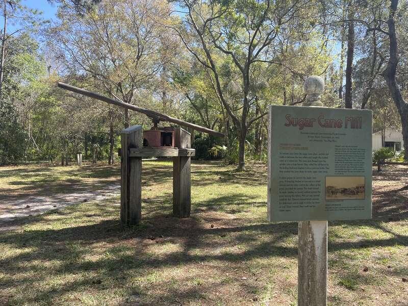 This sugar cane mill was constructed by the Chattanooga Plow Company, patent date November 23, 1890. This structure resides within the grounds of Heritage Village (Largo, FL). The sugar cane mill was once used to extract the juice from the sugar cane