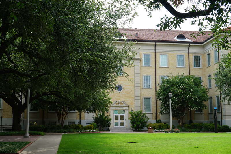M.E. Sadler Hall on the campus of Texas Christian University in Fort Worth, Texas (United States).