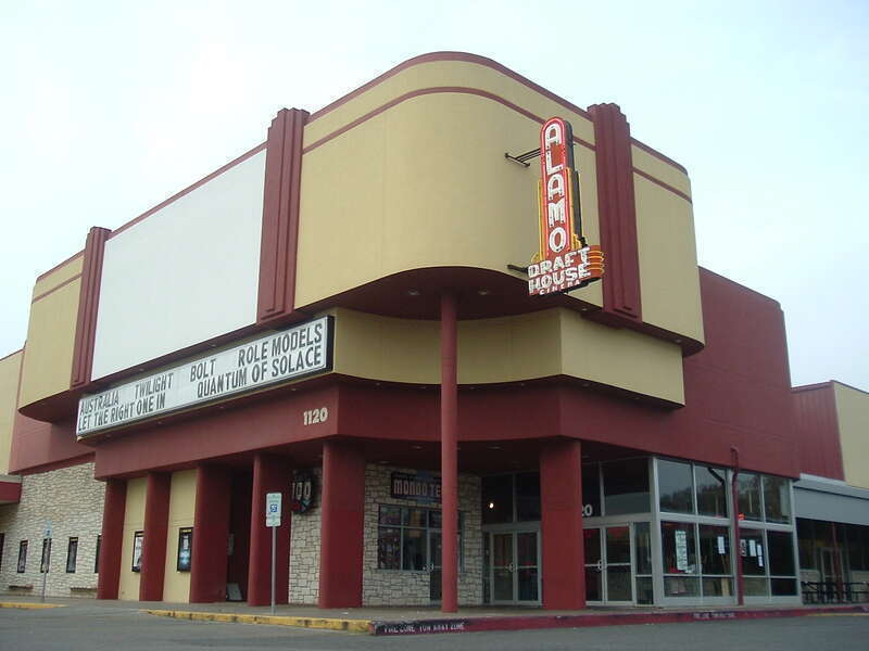 My favorite movie theater, the Alamo Drafthouse on south Lamar in Austin, Texas.
Gotta dig a movie theater where you can order a pint of Guinness and a full meal, delivered to your seat while watching a movie. :)
- - -

Also publiched in a blog post