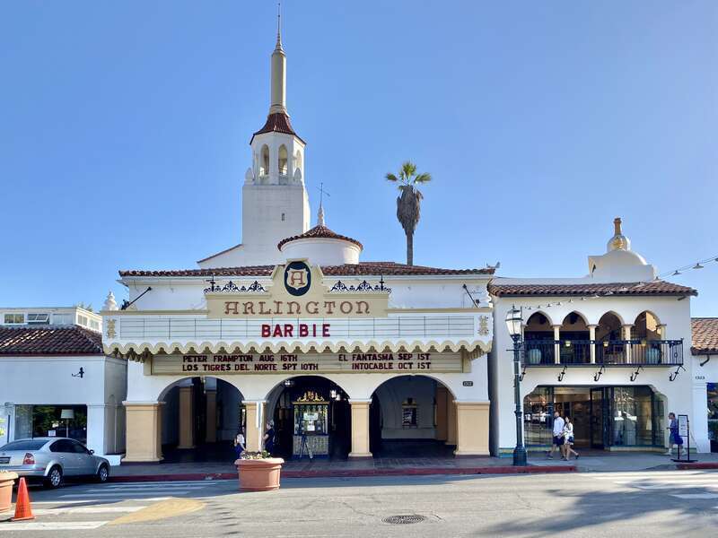 Built in 1931, this Spanish Colonial Revival-style building was designed by Edwards and Pluckett to serve as a large movie theater, being the largest theater in the city of Santa Barbara.  The theater operated until it closed in the 1970s due to