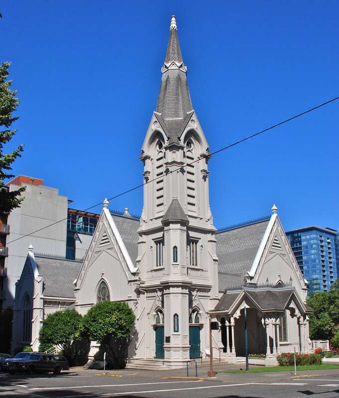 The Old Church, in downtown Portland, Oregon, originally the Calvary Presbyterian Church, was built in 1882 and is Portland's oldest church building on its original site.  It is listed on the U.S. National Register of Historic Places.