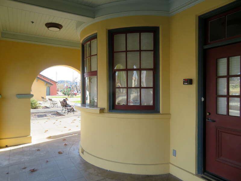 Ticket window of the former Petaluma station in December 2019