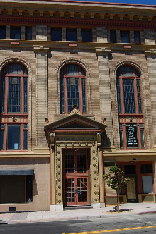 Masonic temple. 707/709/711 Marin Street/348 Virginia Street. Vallejo, California, USA