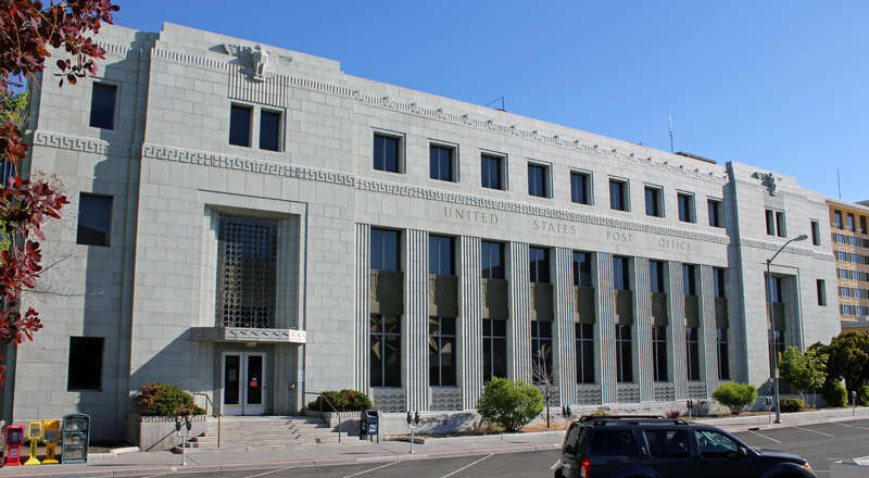 The US Post Office-Reno Main, located at 50 South Virginia Street in Reno, Nevada. 
The building is listed on the National Register of Historic Places.
