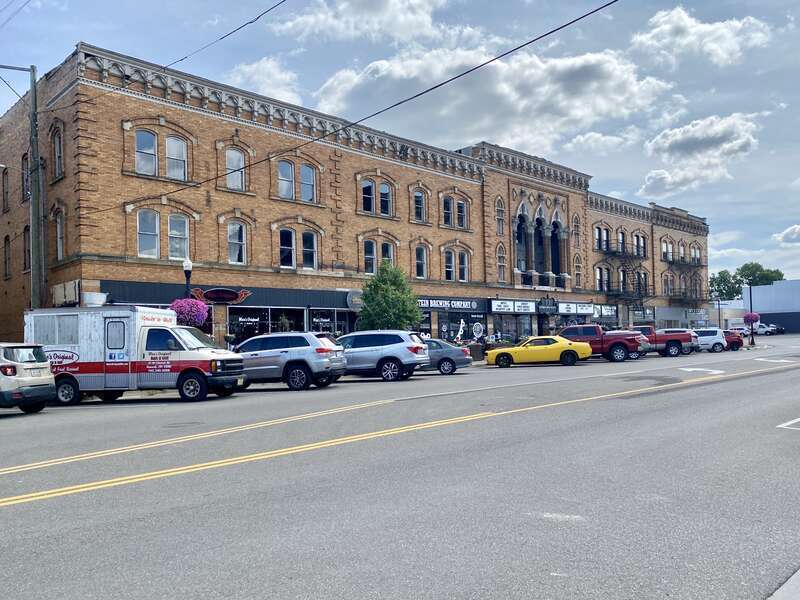 Built in 1902-03, this Venetian Gothic Revival-style building caught fire shortly after its completion, with it being rebuilt in 1904.  Known as the Union Block, the building has housed various businesses and organizations, including the