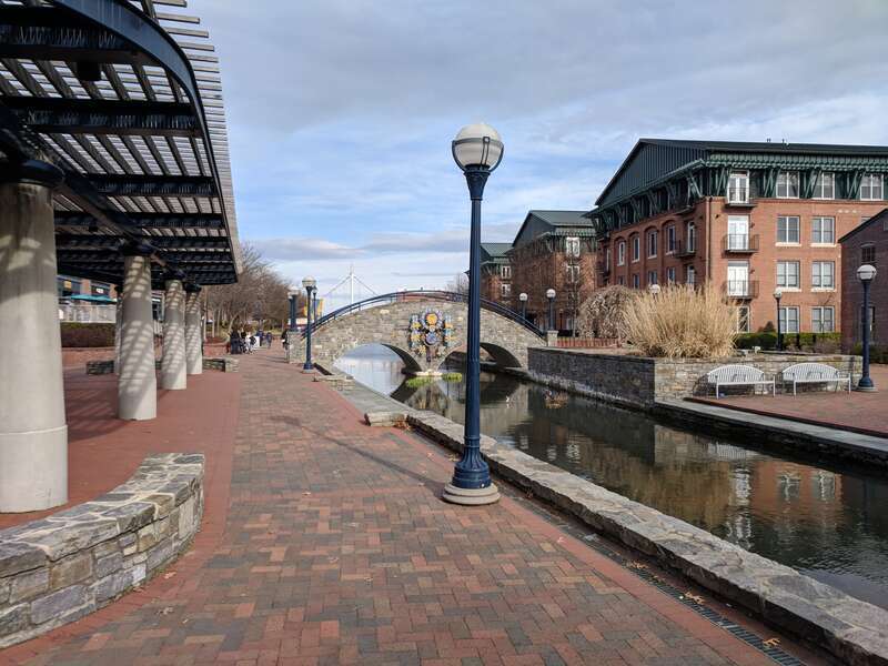 Carroll Creek Park in downtown Frederick, Maryland.