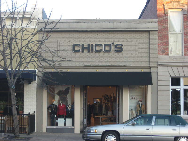 Front of the building at 104 N. Walnut Street in downtown Bloomington, Indiana, United States.  Built in 1895, it is part of the Courthouse Square Historic District, a historic district that is listed on the National Register of Historic Places.
