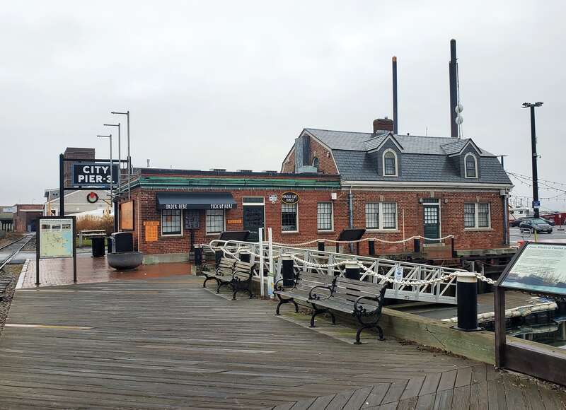 The former Wharfinger's Building on Pier 3 in New Bedford in December 2023