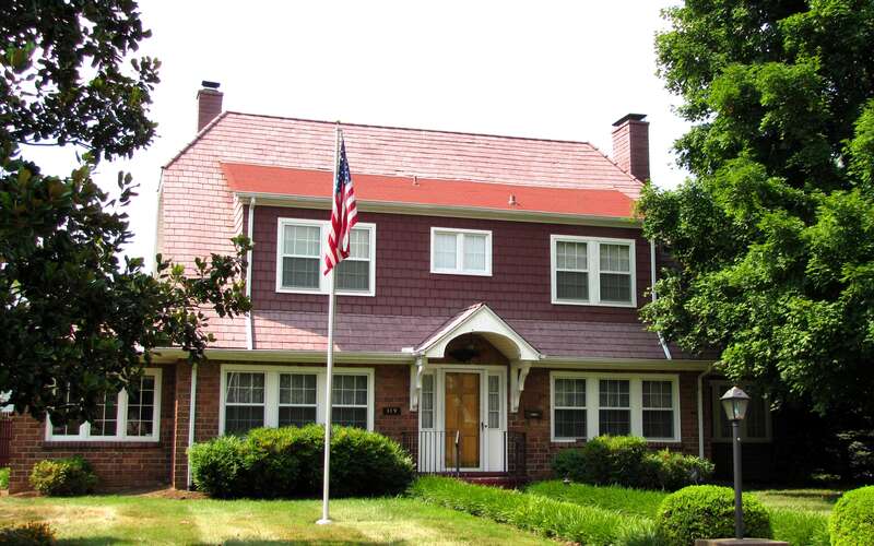 House at 119 Adair Drive in the Fountain City community of Knoxville, Tennessee, USA.  This house, probably built in 1928 by Asa Ambrister, is now listed as a contributing property in the NRHP-listed Adair Gardens Historic District.