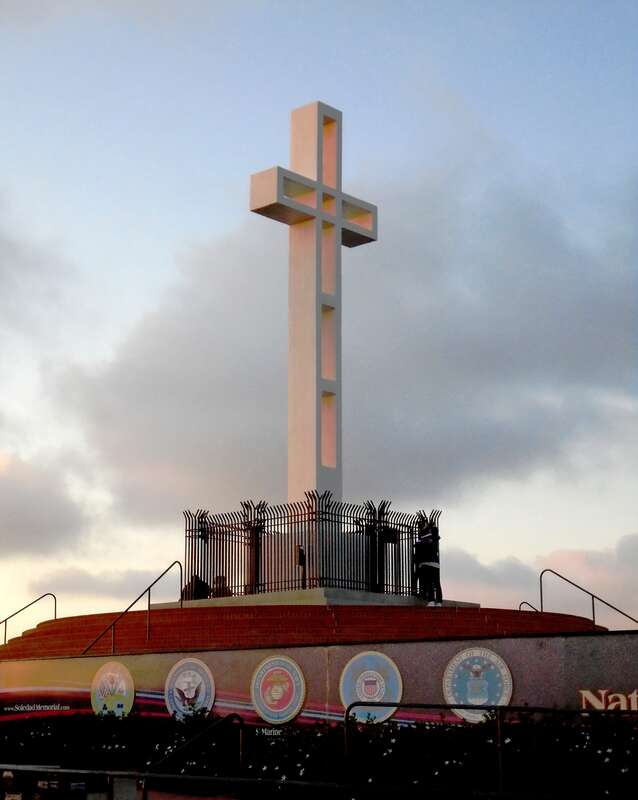 Mt. Soledad National Veterans Memorial is a prominent landmark located on top of Mount Soledad in the La Jolla neighborhood of San Diego, California.  A cross was first erected on the site in 1913; the present one - the third on the site -- dates