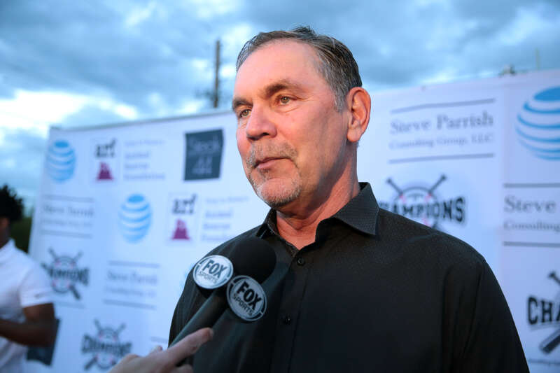 Bruce Bochy on the red carpet at the Dinner of Champions hosted by Tony La Russa's Animal Rescue Foundation at Steak 44 in Phoenix, Arizona.

Please attribute to Gage Skidmore if used elsewhere.
