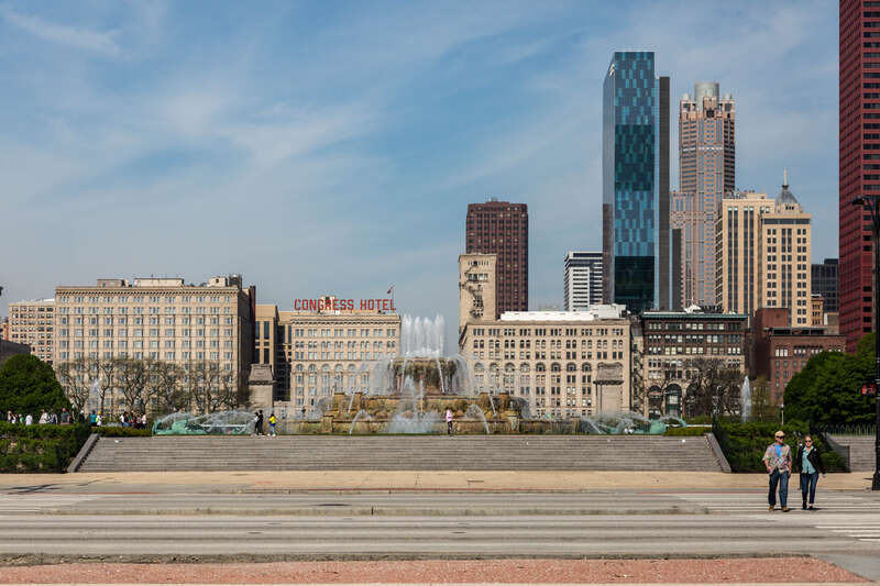Here is a close up of the Clarence Buckingham Memorial Fountain in Grant Park, Chicago (1927).
Michigan Avenue buildings are in the background.