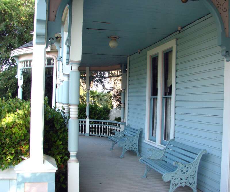 (1 in a multiple picture set)
This front porch of the Edwards Mansion in Redlands, CA reminds me of the days when there was no television or internet.  People would spend the evenings outside on the front porch, talking and greeting their neighbors