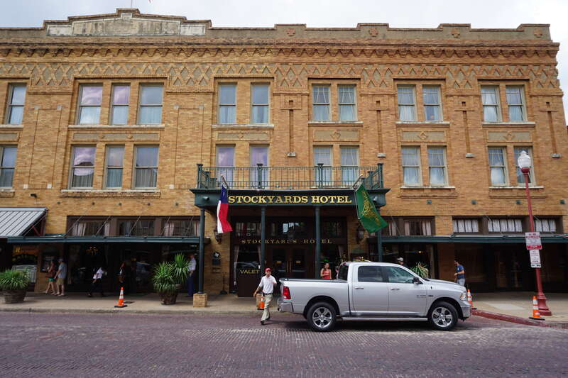 The Stockyards Hotel in the Fort Worth Stockyards in Fort Worth, Texas (United States).