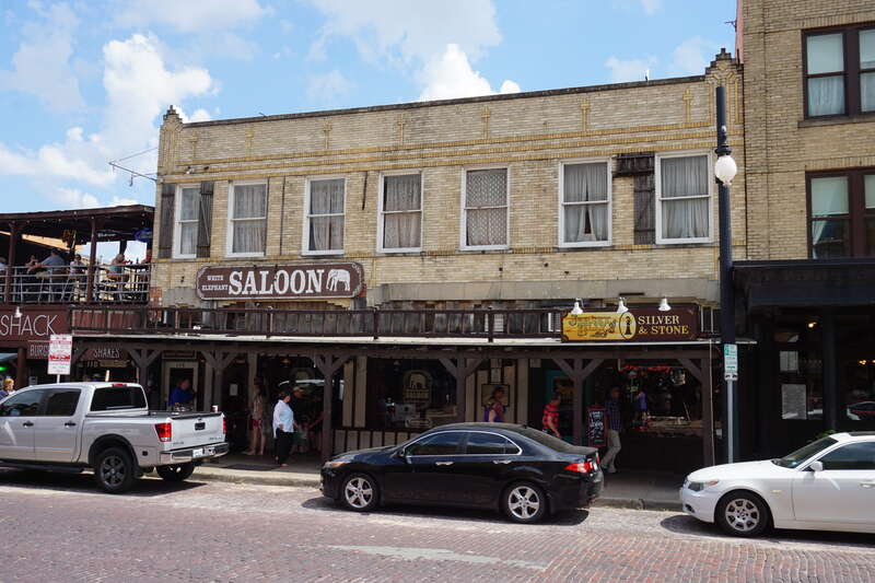 The White Elephant Saloon and Jersey Lilly in the Fort Worth Stockyards in Fort Worth, Texas (United States).