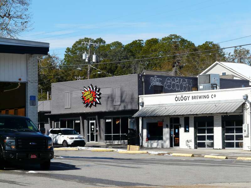 Gaines Street Pies pizzeria and Ology Brewing Co. microbrewery on Sixth Avenue in Tallahassee, Florida.