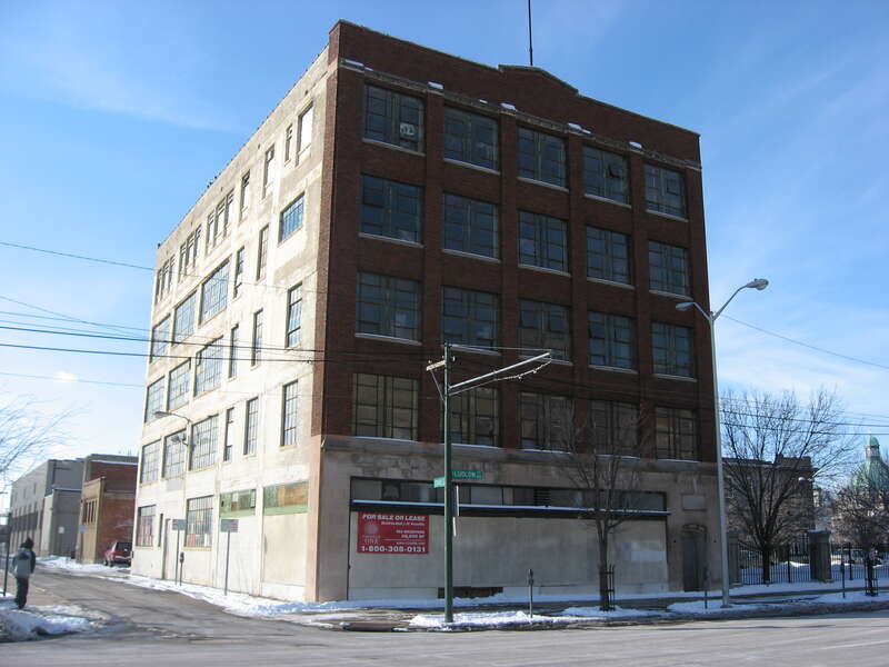 Front and southern side of the Graphic Arts Building, located at 221-223 S. Ludlow Street in downtown Dayton, Ohio, United States.  Built in 1925, it is listed on the National Register of Historic Places.