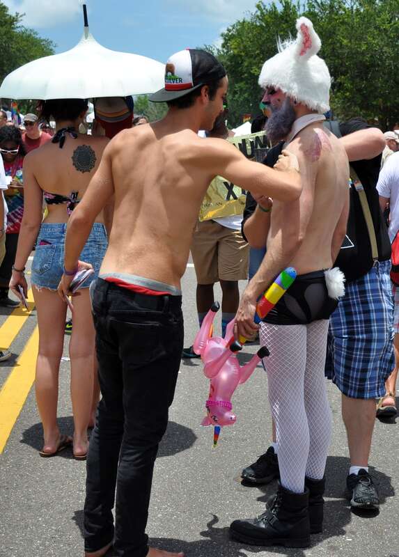 St Pete Pride Festival - &quot;People watching&quot;  Held this weekend St Pete Pride had a night parade Saturday evening and this Pride Festival Sunday along Central Ave.  The morning started off with some wicked thunderstorms and torrential rain, but by noon