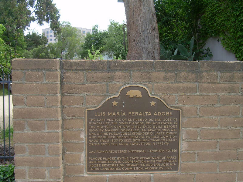 San Jose, California.  California Historical Landmark No. 866.  National Register of Historic Places #73000454.  San Jose Historic Landmark No. 1.