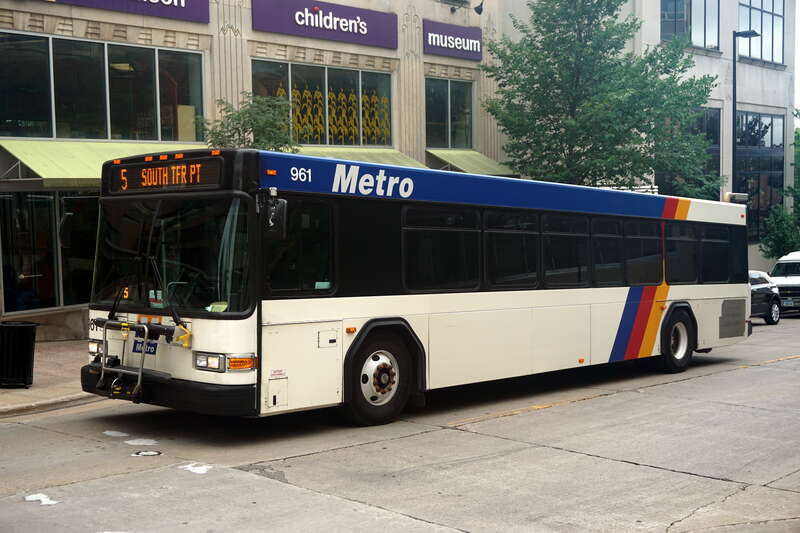 A Madison Metro bus in Madison, Wisconsin (United States).
