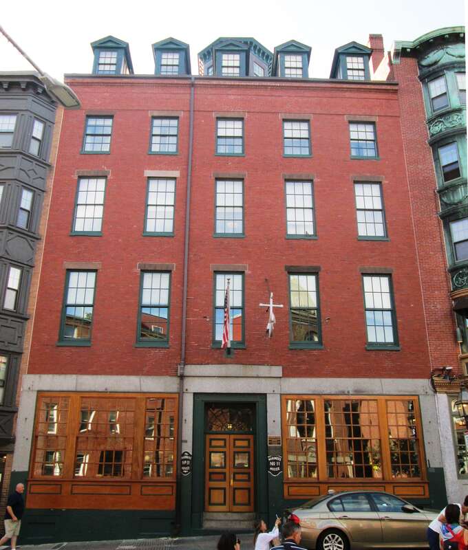 The Mariner's House at 11 North Square in the North End neighborhood of Boston, Massachusetts was built in 1847 by the Boston Port Society as an inexpensive boarding house for sailors, operated by the Boston Seaman's Aid Society.  The Greek