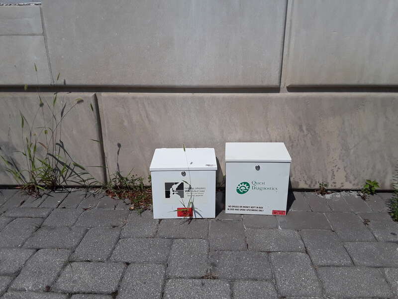 Test boxes at the Lee Medical Building, Richmond, Virginia