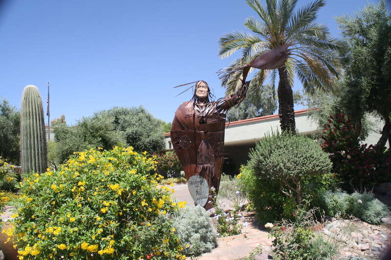 Metal Sculpture giving blessings