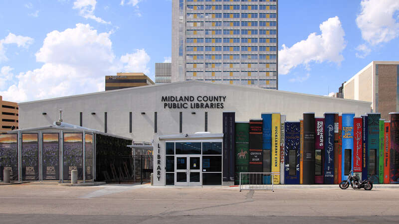 The Midland County Public Library at the Plaza in downtown Midland, Texas, United States.
