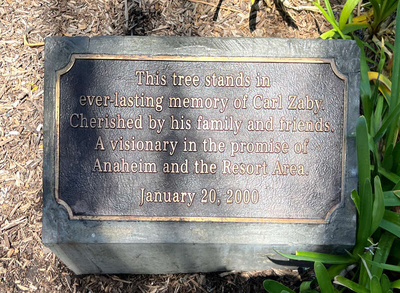 Plaque Carl Zaby (Anaheim) July 2022