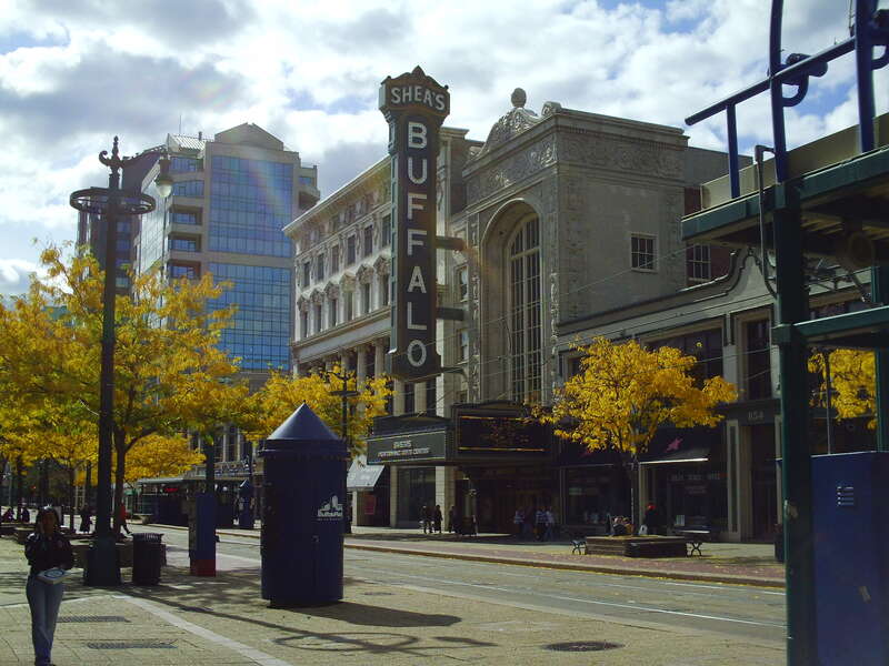 Picture of the front of Shea's Performing Arts Center, in Buffalo, NY