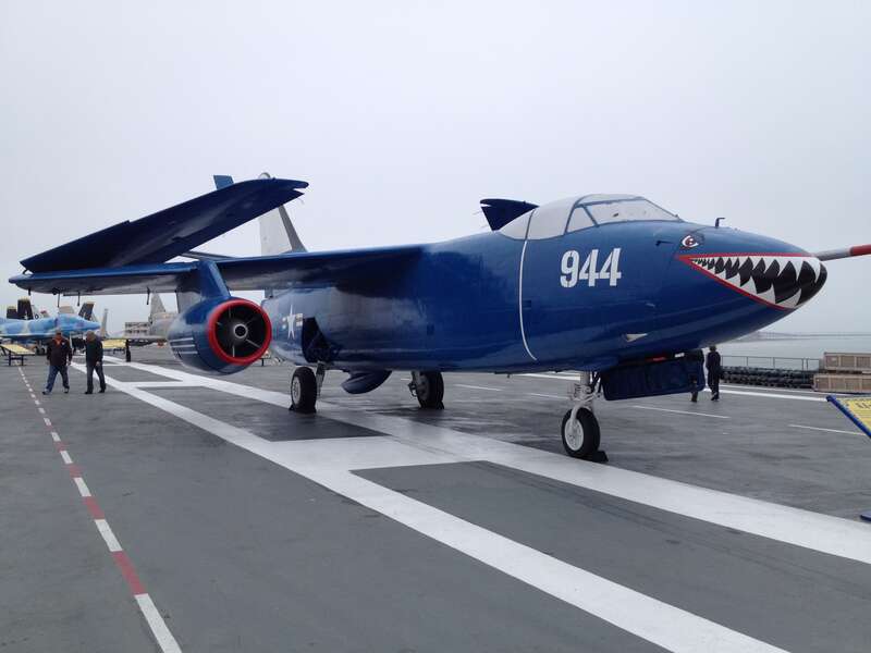 Static display on the flight line of the USS Lexington