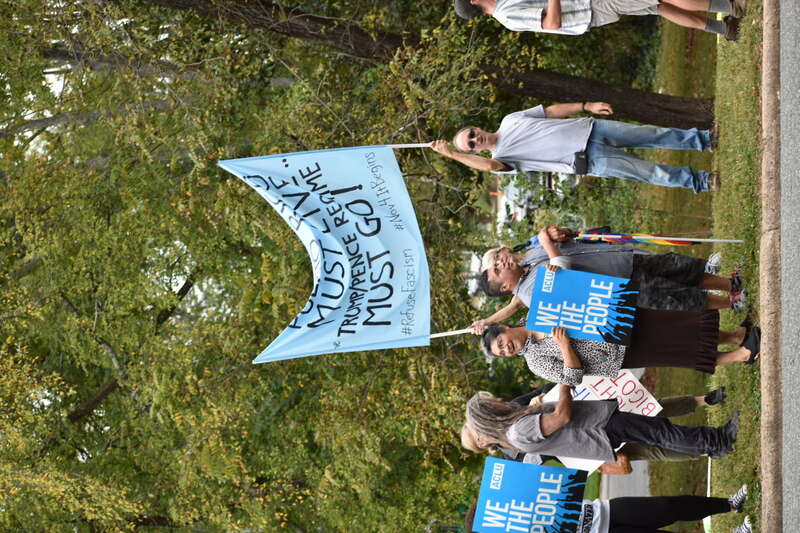 When Trump came to Greensboro for a fundraiser, over a hundred residents showed up in protest or support.