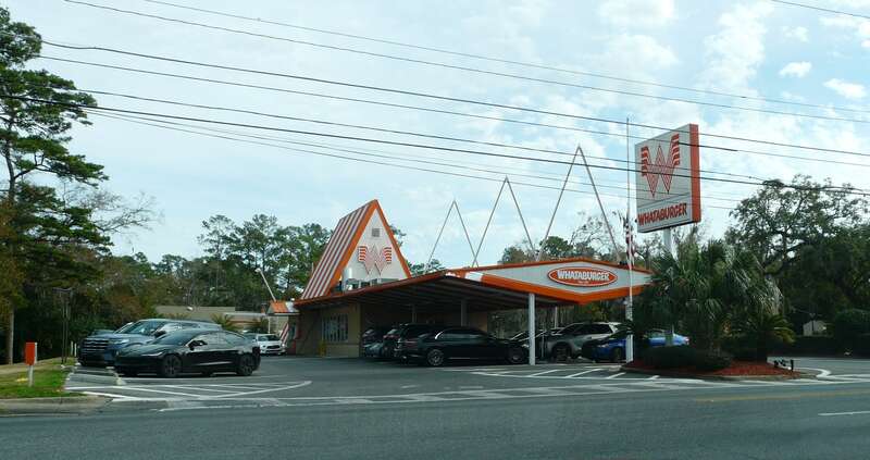 Whataburger on Thomasville Road, Tallahassee, Florida. Compare same location in 2017.