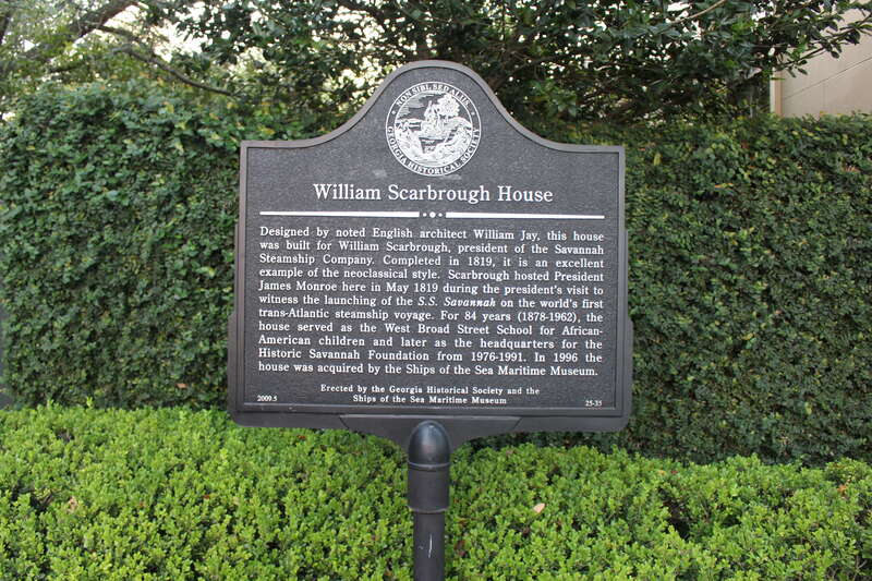 William Scarbrough House historical marker, Savannah, Chatham County, Georgia