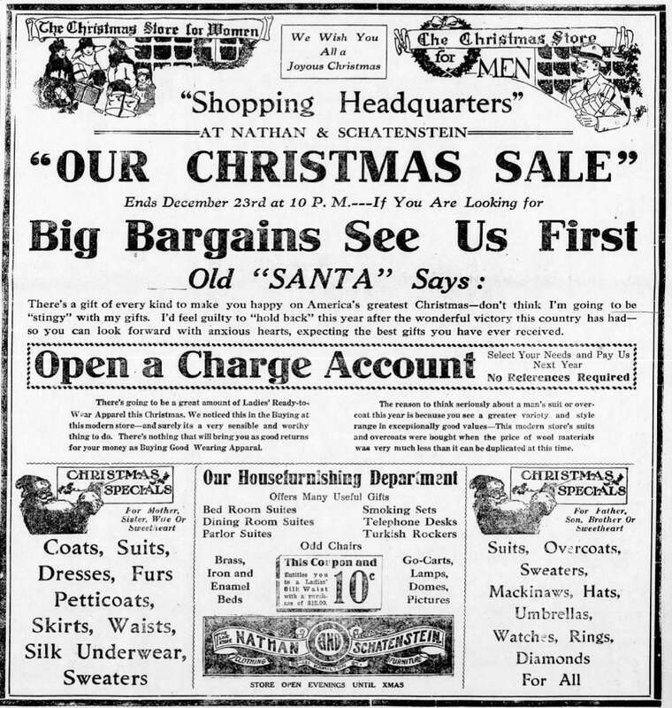 Nathan &amp;amp; Shatenstein Newspaper Ad Allentown PA