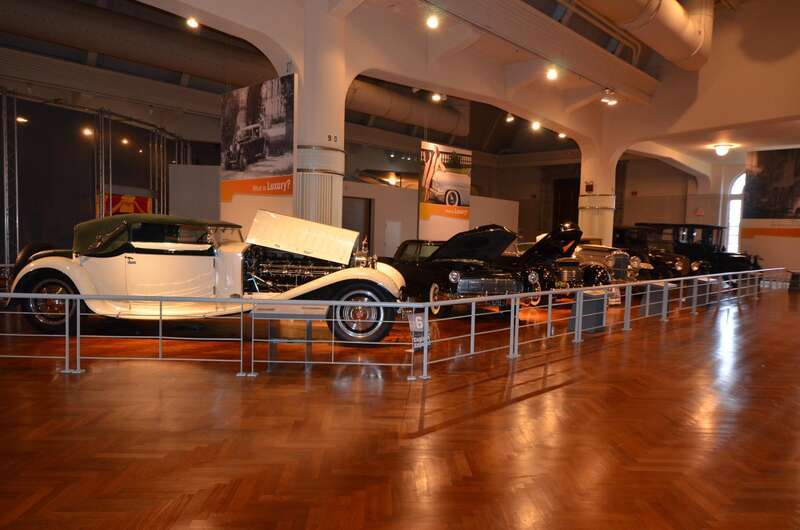 For about 6 weeks in January and February, the Henry Ford museum in Dearborn, Michigan opens the hoods on about 50 of it's iconic vehicles.  Here is a photo of one of the vehicles on display.