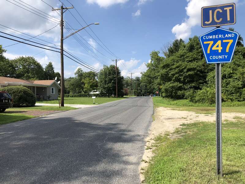 View west along Cumberland County Route 540 (Quigley Avenue) just east of Cumberland County Route 747 (Almond Road) in Vineland, Cumberland County, New Jersey