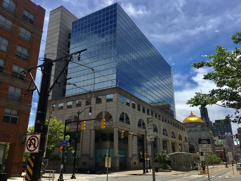 M&amp;amp;T Center as seen from the corner of Main and Chippewa Streets.
