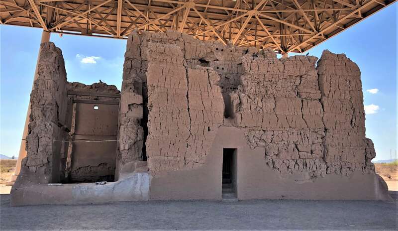 Casa Grande Ruins National Monument, located at 1100 West Ruins Road in Coolidge, Pinal County, Arizona, is an archaeological site and ruins of the Pre-Columbian Hohokam culture dating from c.12th century-15th century. "Casa Graade" (Big House) is