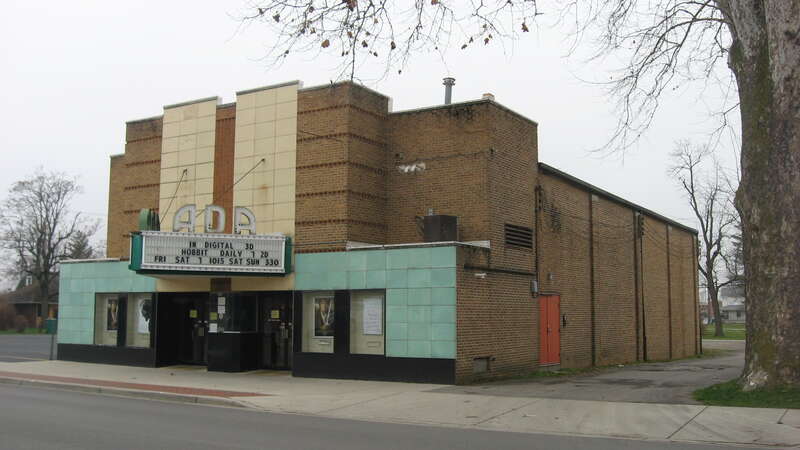 Front and northern side of the Ada Theatre, located at 215 S. Main Street (State Route 235) in Ada, Ohio, United States.