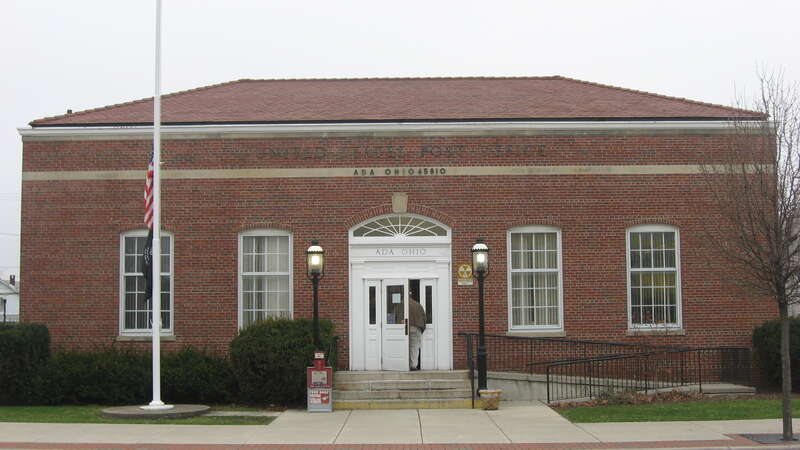 Post office in Ada, Ohio, United States, located at 131 S. Main Street (State Route 235).