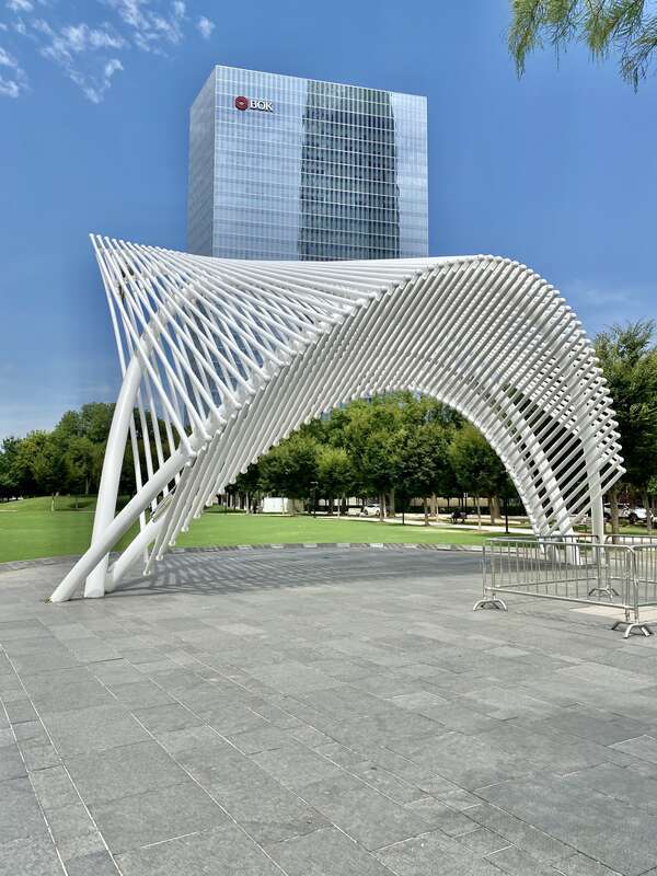 Built in 1983-1985, this Modern building was designed by Conklin and Rossant as part of the construction of the Myriad Botanical Gardens, which began construction in 1971.  The building consists of a large cylinder that is 224 feet (68 meters) long