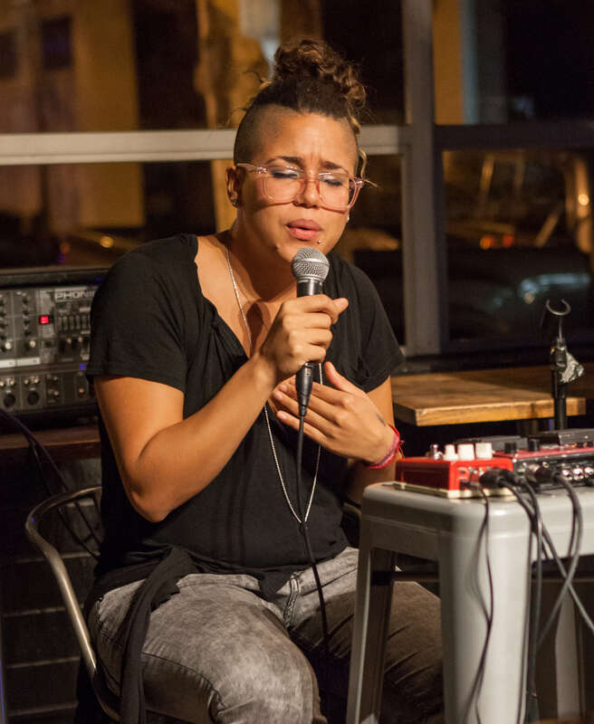 Be Steadwell performs at a black queer and trans event in Oakland, California, December 2016.
