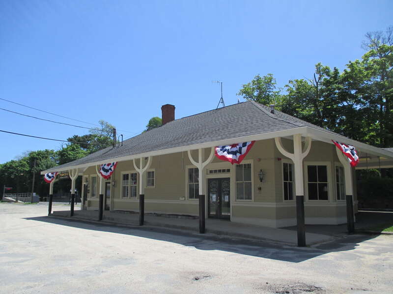 The original station building was built by the Boston and Maine Railroad in 1898, and is home to small businesses.