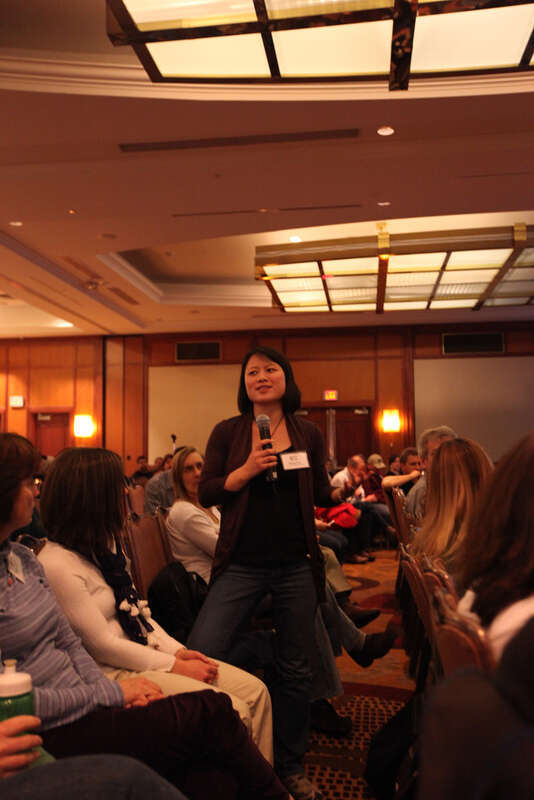 Biologist speaking at the Friday morning Town Hall session, where attendees were welcome to discuss their ideas on how to further landscape conservation.


Credit: USFWS