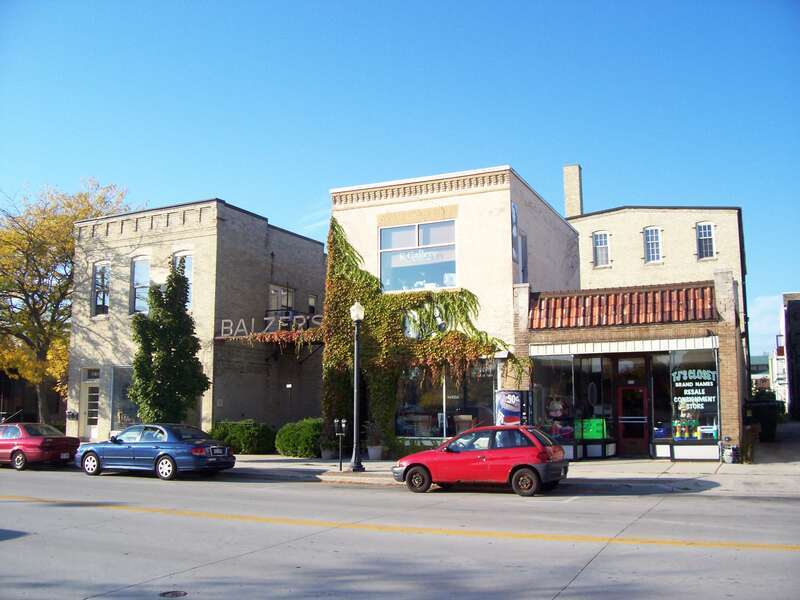Looking north at the w:John Balzer Wagon Works Complex in downtown w:Sheboygan, Wisconsin.