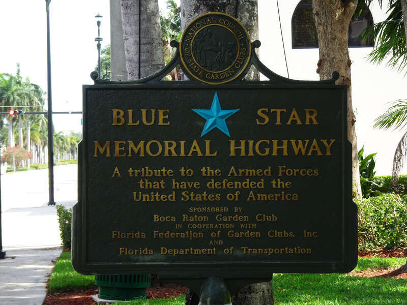 Blue Star Memorial Highway historical marker Sanborn Square, North Federal Highway, Boca Raton, FL 33432, USA